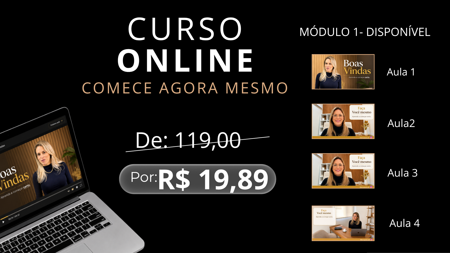Módulo 1 disponível — aulas do curso